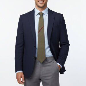 Vintage Emanuel Ungaro Paris Tie 100% Silk Olive Green Striped Designer Necktie